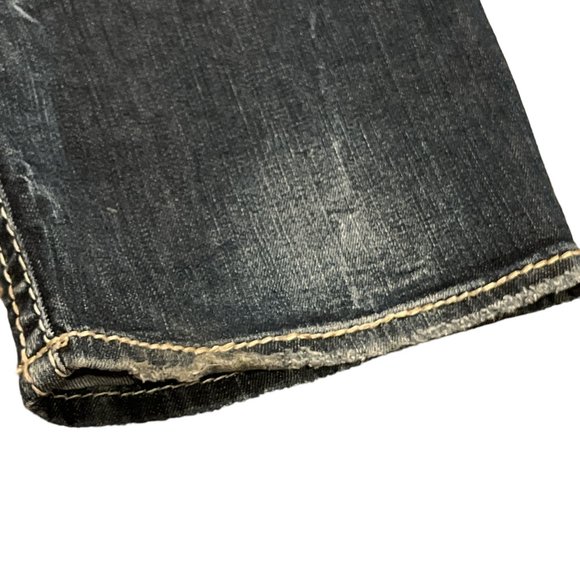 SILVER JEANS SUKI Mid Rise Size W31 L 30 Big Stitching Raw Hem 5 Pockets - Picture 10 of 12